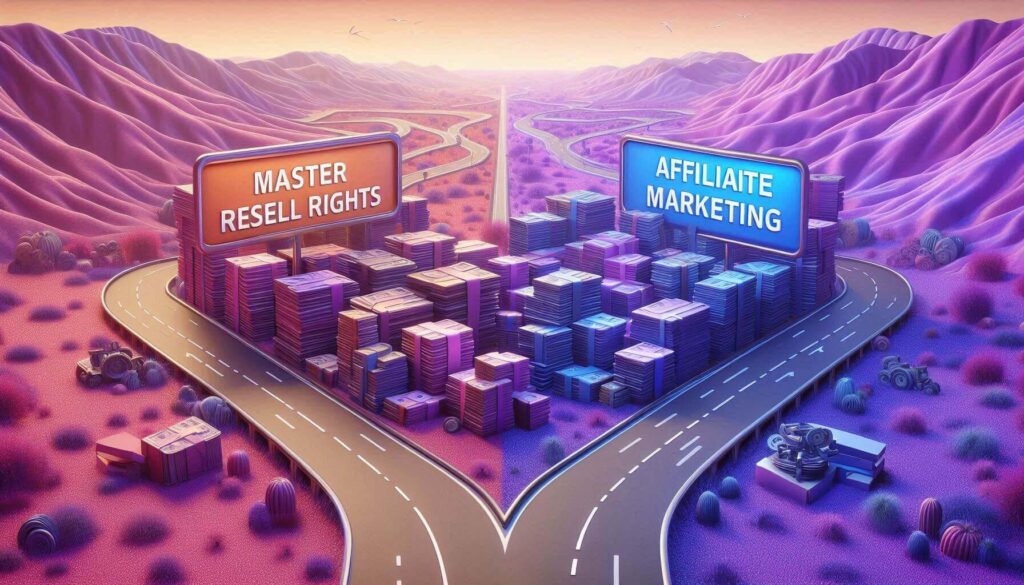 Comparing master resell rights to affiliate marketing.